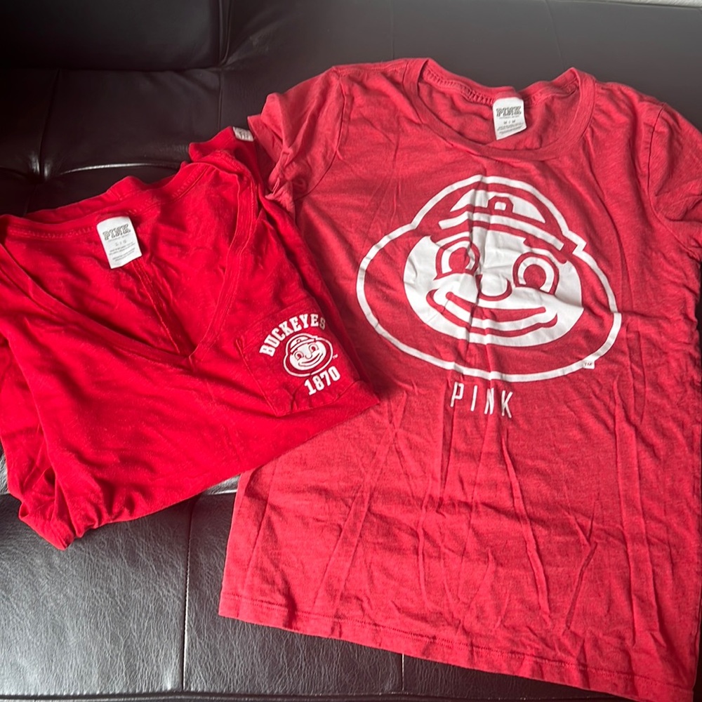 Bundle of 2 Victoria’s Secret PINK Ohio State Buckeyes Brutus Tees M/L